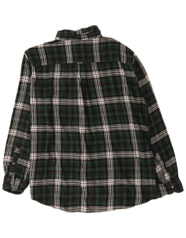 Chaps Camisa de franela para hombre XL Algodón a cuadros verde