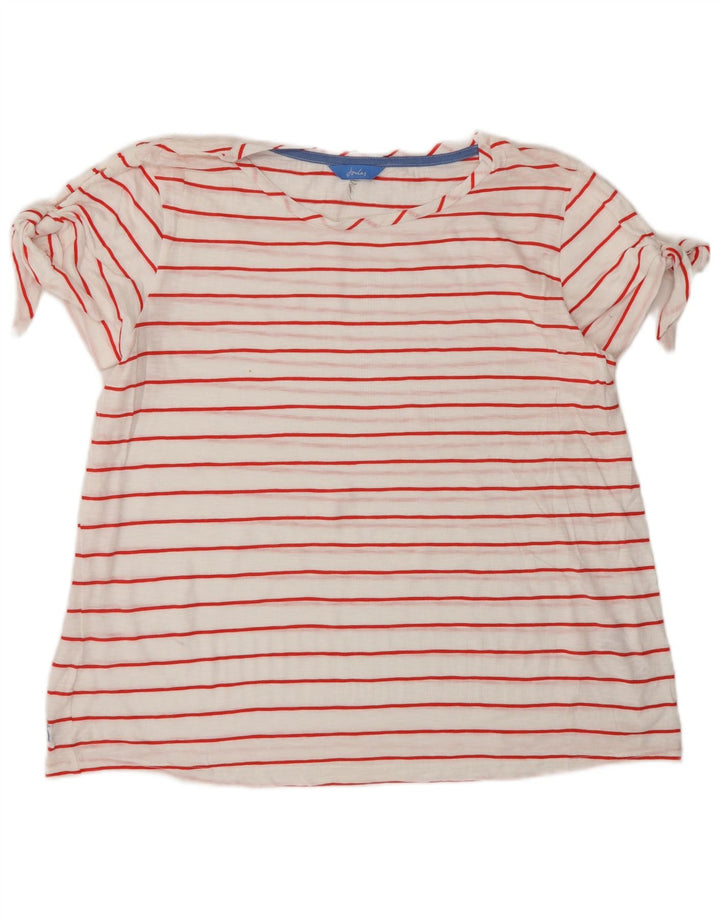 JOULES Camiseta para mujer Top UK 46 Large White Stripe Cotton