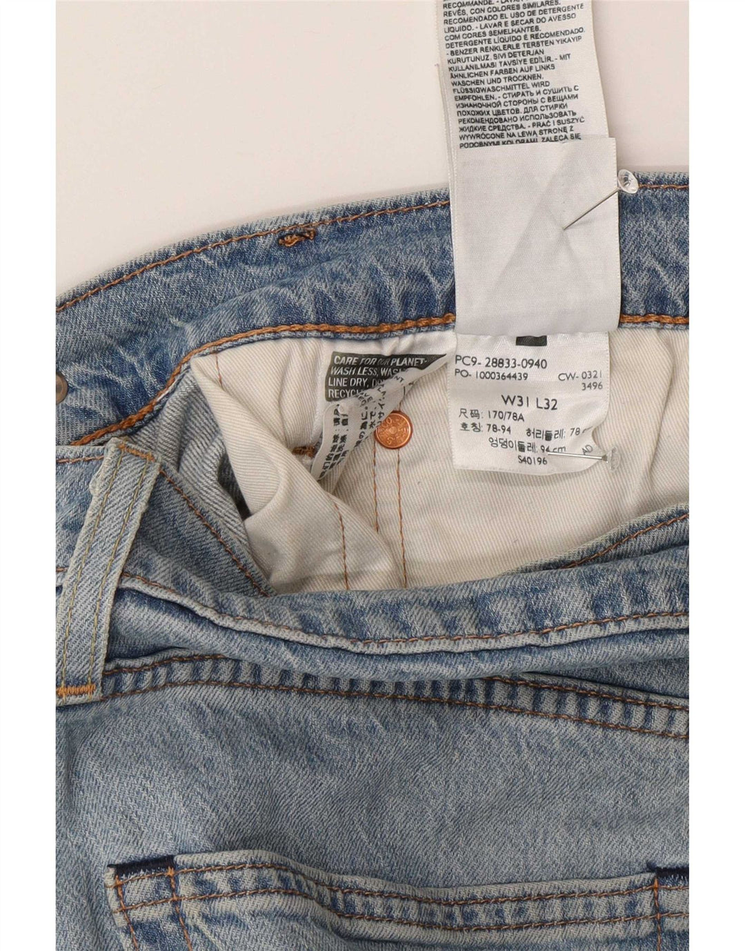 Levi's Hombre 512 Slim Jeans W31 L32 Algodón Azul