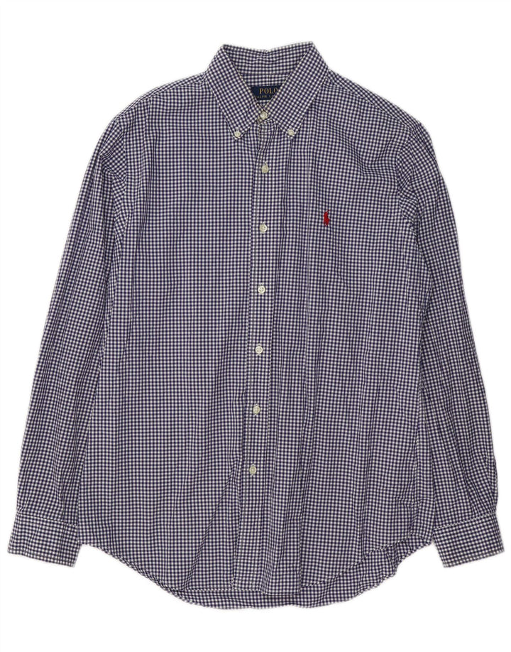 POLO RALPH LAUREN Camisa Hombre Algodón Vichy Azul Marino Mediano