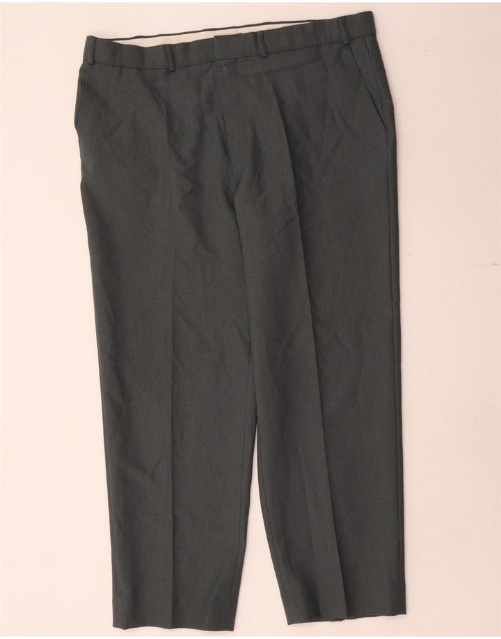 Marks & Spencer Pantalón chino recto para hombre W40 L29 Poliéster gris