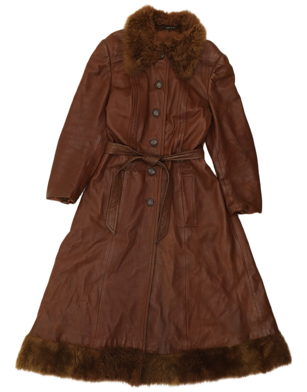 Induyco Abrigo de cuero para mujer UK 42 Cuero marrón medio