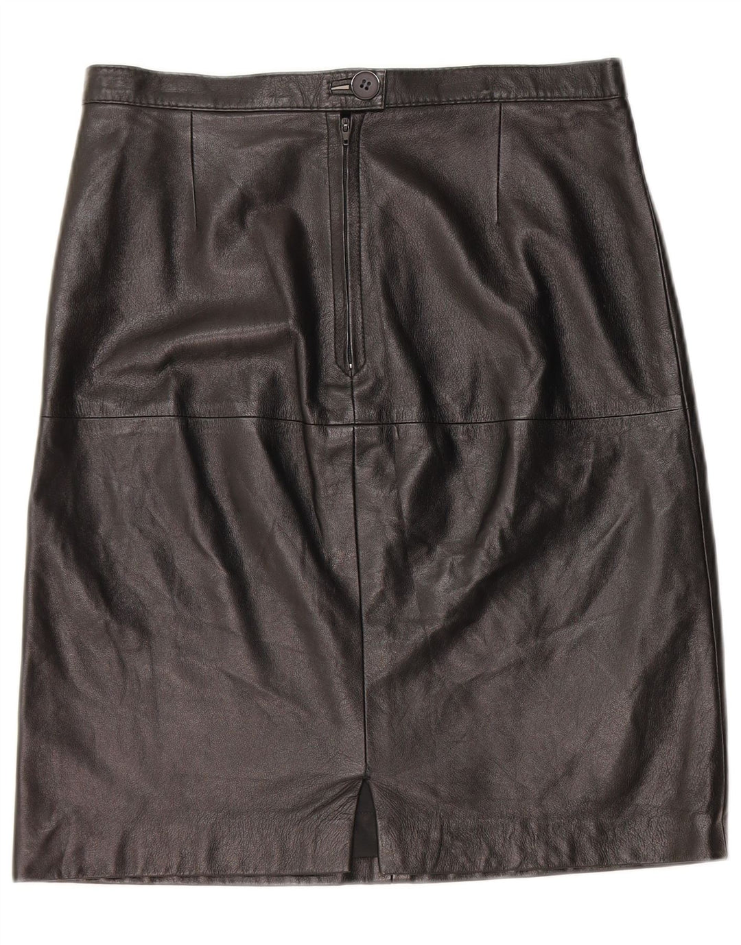 Falda de cuero vintage para mujer W30 cuero negro medio