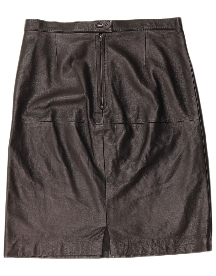 Falda de cuero vintage para mujer W30 cuero negro medio