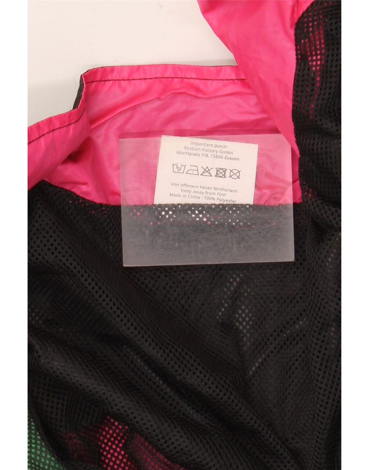 Vintage Hombre Chándal Top Chaqueta XL Negro Colorblock Poliéster