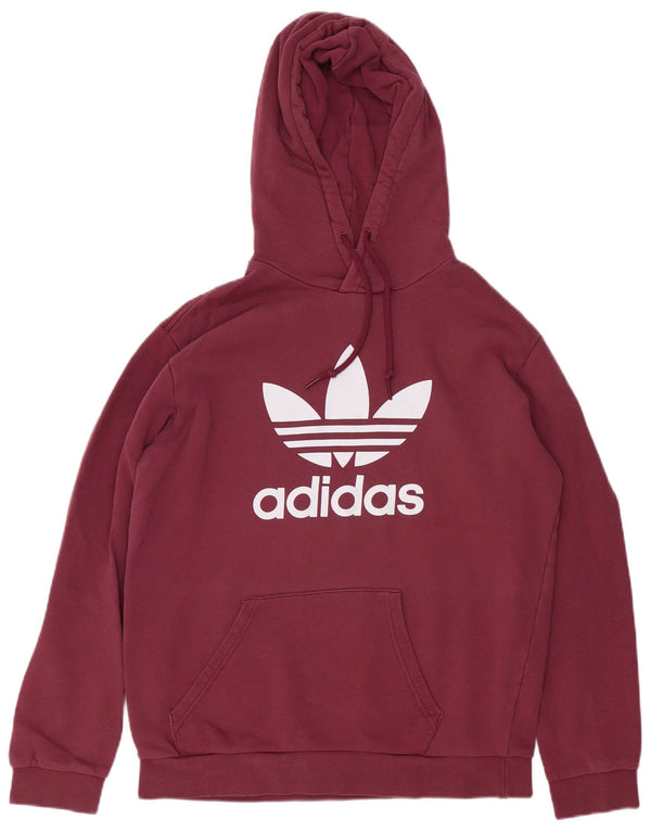 Adidas Hombre Graphic Sudadera con capucha Jumper Medium Borgoña Algodón