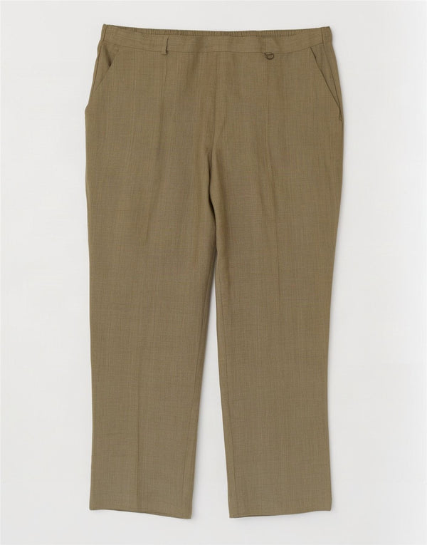 Marks & Spencer Pantalones Casuales Cónicos para Mujer UK 18 XL W38 L28 Caqui