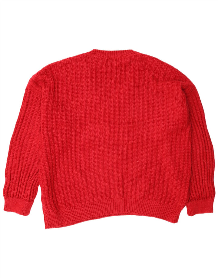 Marks & Spencer Suéter tipo jersey de gran tamaño con cuello en V para mujer UK 46 Grande Rojo
