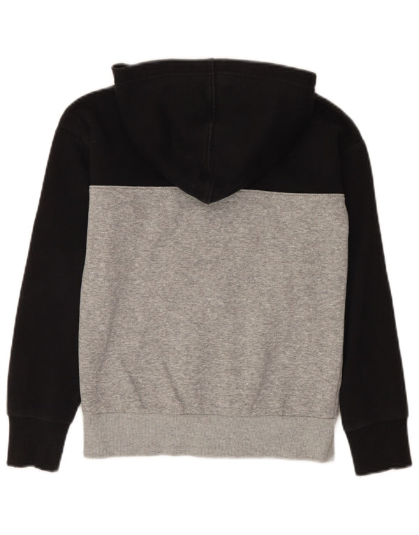 Converse Sudadera con capucha y cremallera gráfica para niños 8-9 años Small Negro Colorblock