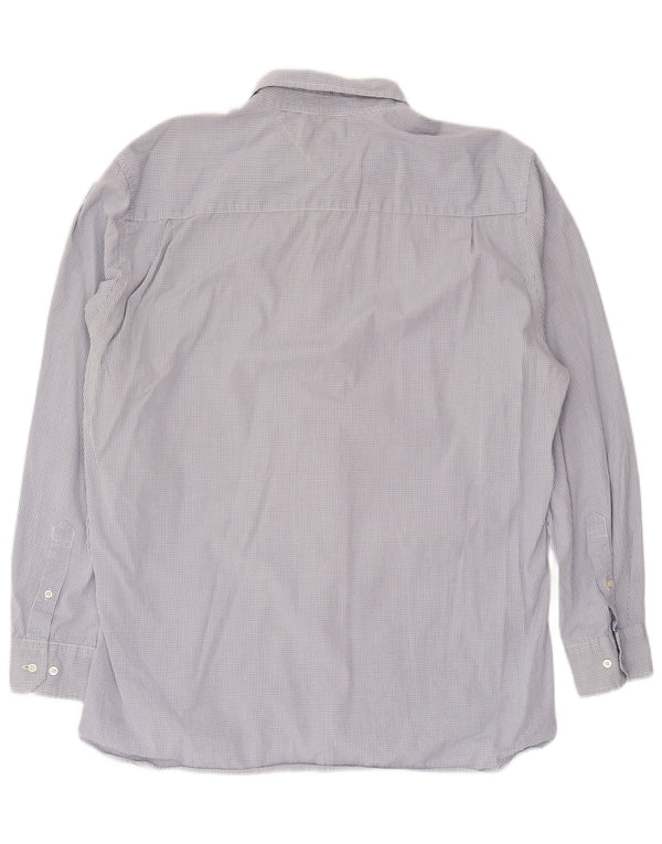 Tommy Hilfiger Camisa de ajuste personalizado para hombre XL Algodón a cuadros azul marino