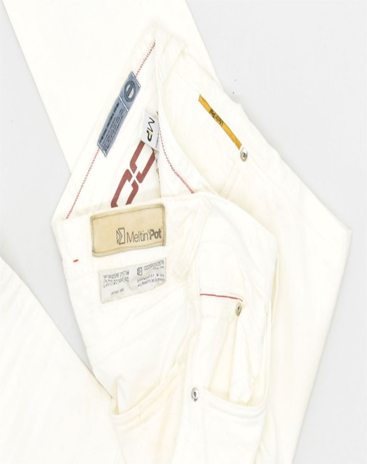 MELTIN' POT Womens Slim Jeans W30 L31 White Cotton | Vintage | Thrift | Second-Hand | Used Clothing | Messina Hembry 