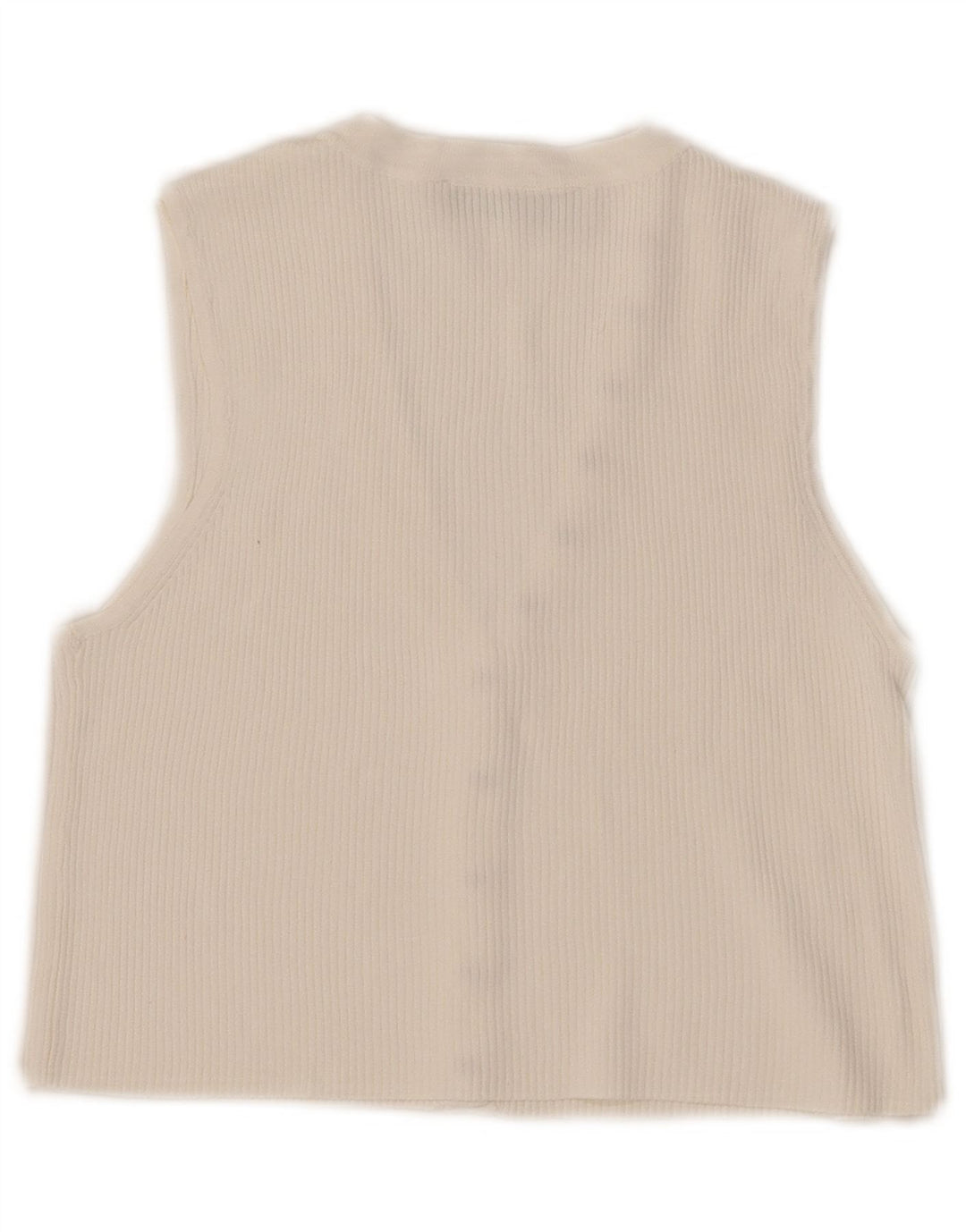 Zara Mujer Top Corto Sin Mangas UK 10 Small Blanco