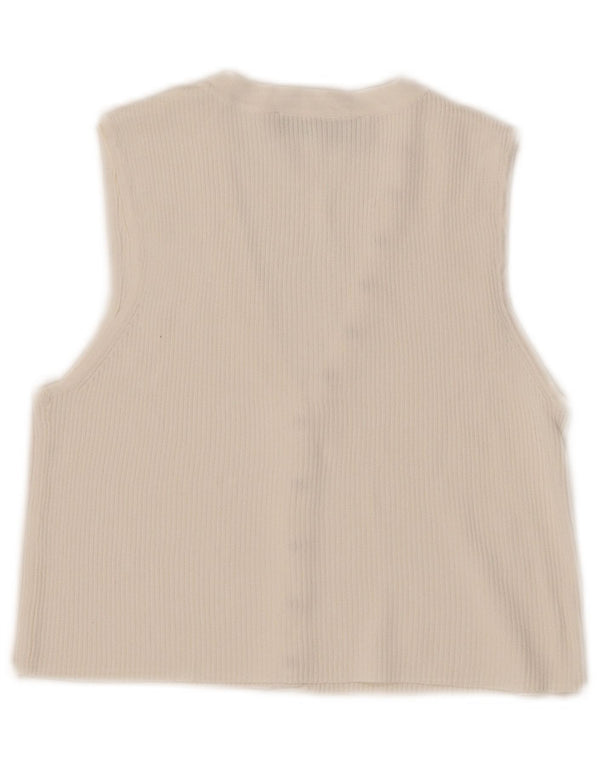 Zara Womens Sleeveless Crop Top UK 10 Small White