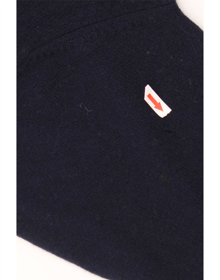 Musto Jersey De Cuello Con Cremallera Para Hombre Grande De Lana De Cordero Azul Marino