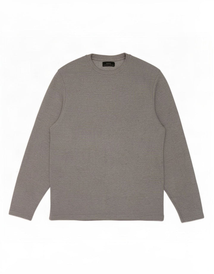 Zara Hombre Top Manga Larga Poliéster Gris Medio