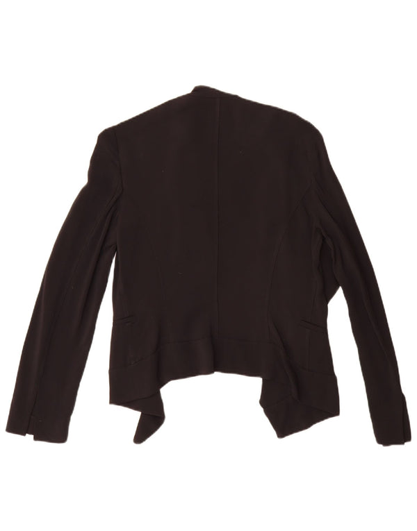 Zara Chaqueta Americana Abierta para Mujer UK 10 Small Black
