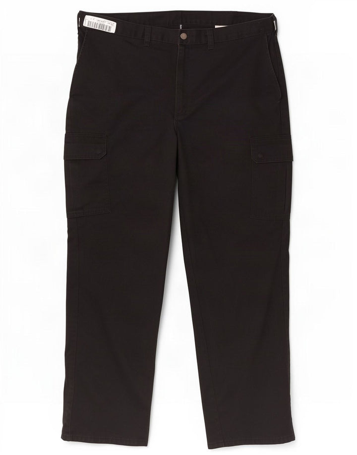 Dickies Pantalones cargo rectos para hombre W42 L32 Poliéster negro