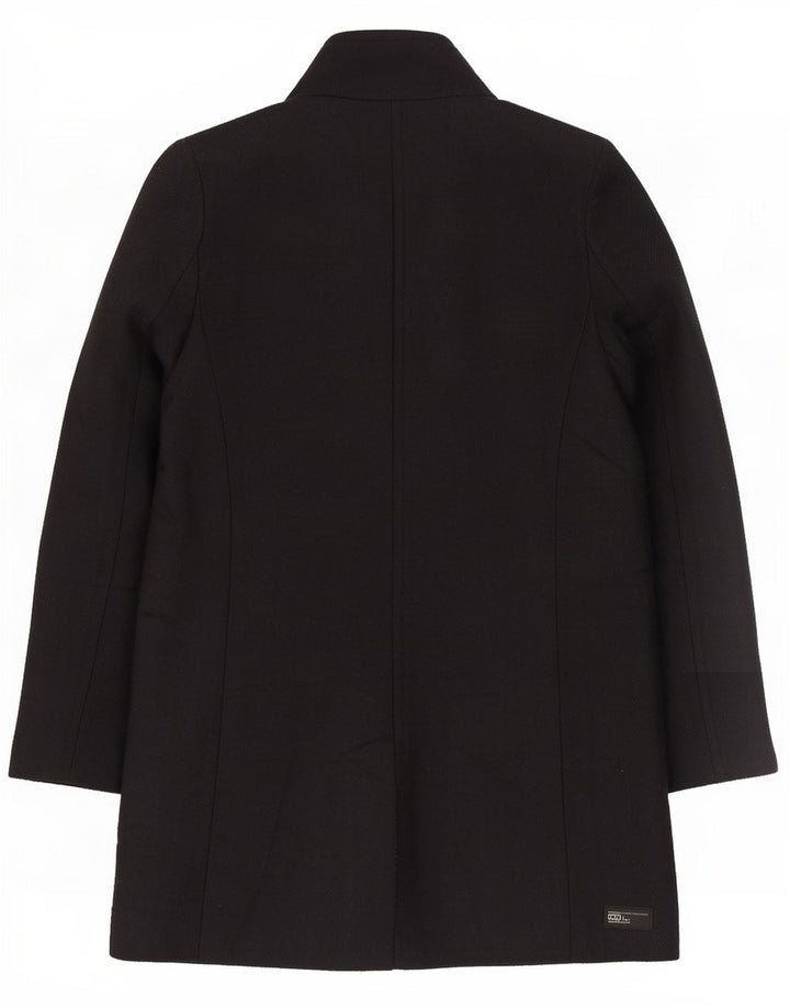Zara Mujer Abrigo Cruzado UK 44 Lana Negra Mediana