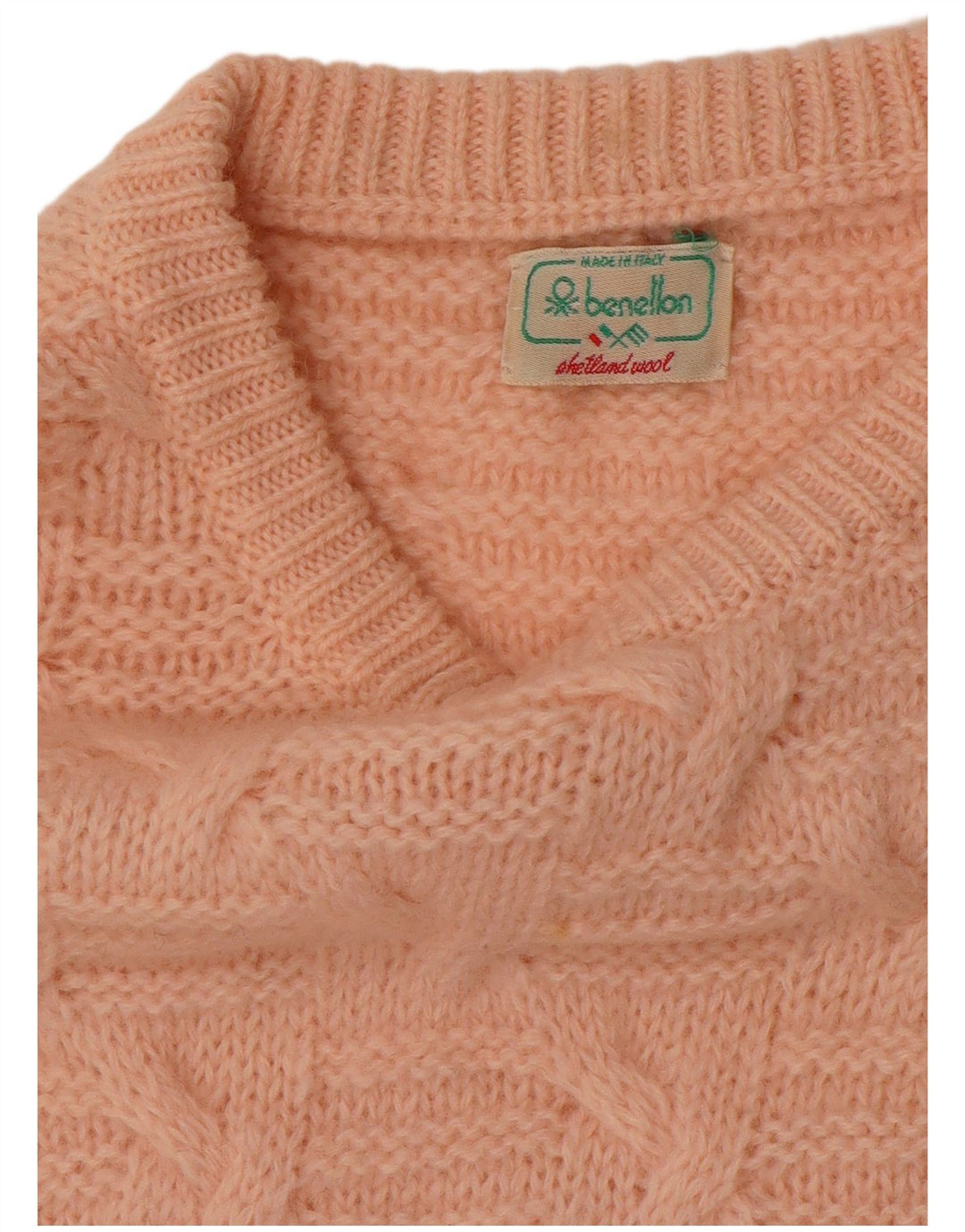 BENETTON Jersey con Cuello Barco para Mujer UK 40 Lana Rosa Mediana