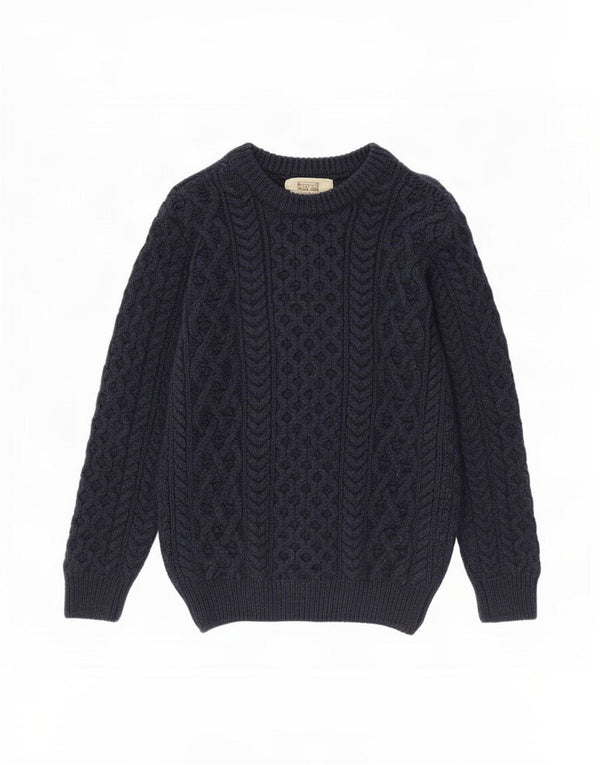 Aran Sweater Market Jersey para Mujer con Cuello Barco UK 6 XS Azul Marino