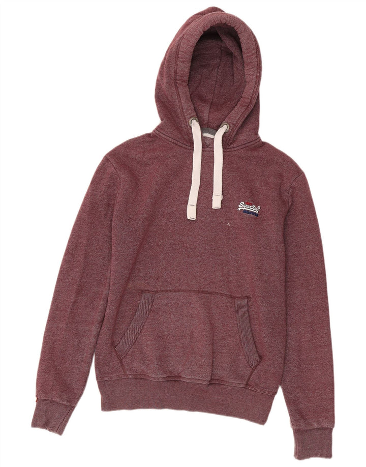 SUPERDRY Hombre Sudadera con capucha Jumper Medium Borgoña Algodón