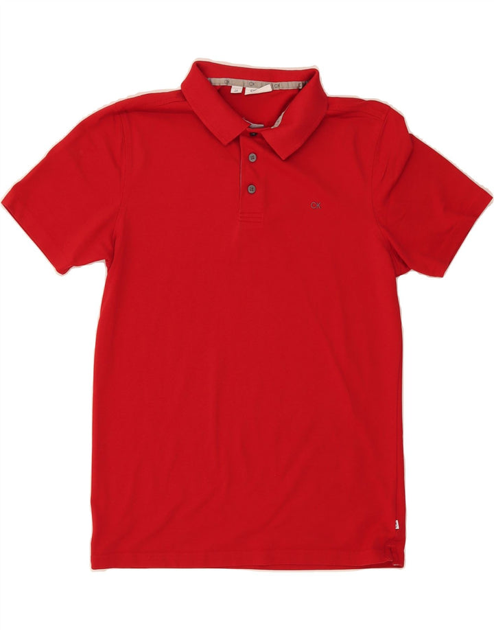 CALVIN KLEIN Mens Golf Polo Shirt Small Red Cotton Vintage Calvin Klein and Second-Hand Calvin Klein from Messina Hembry 