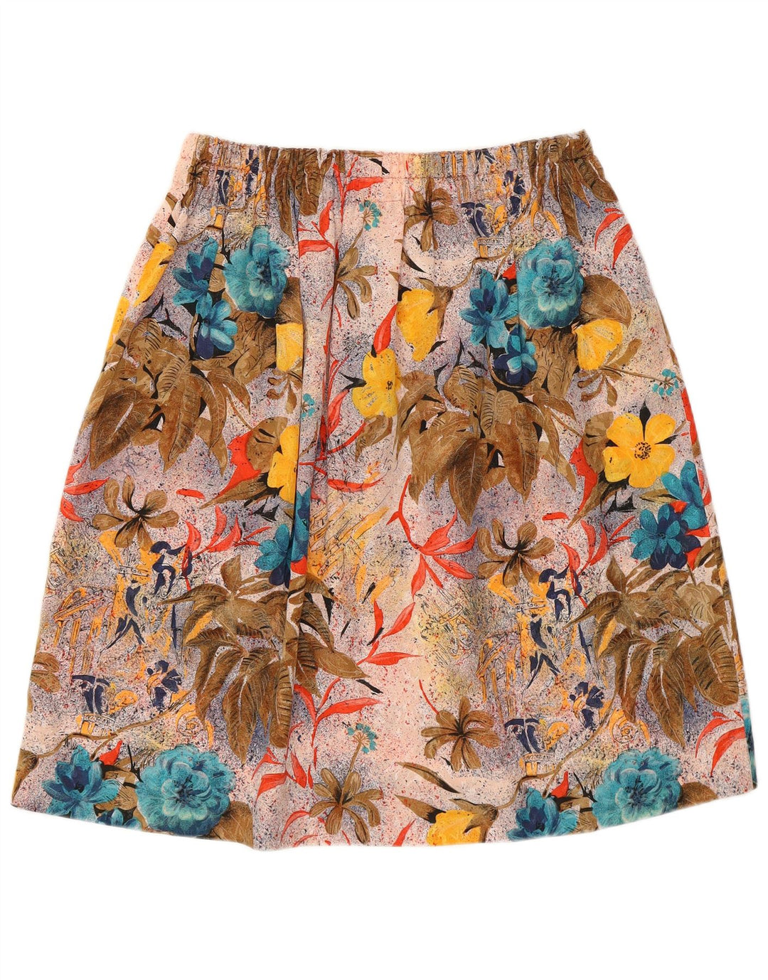 Vintage mujer gráfica una línea falda W30 medio multicolor floral