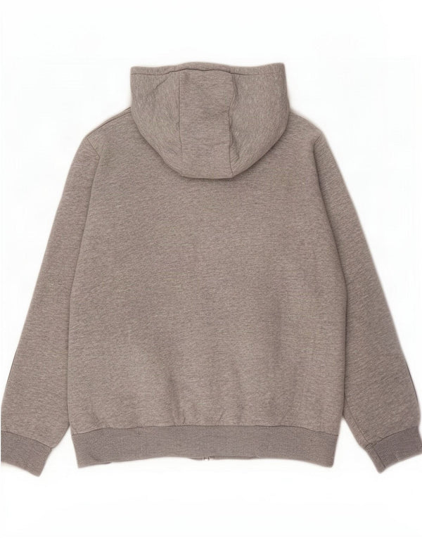 Adidas Boys Zip Hoodie Sweater 12-13 Years Grey Flecked Cotton