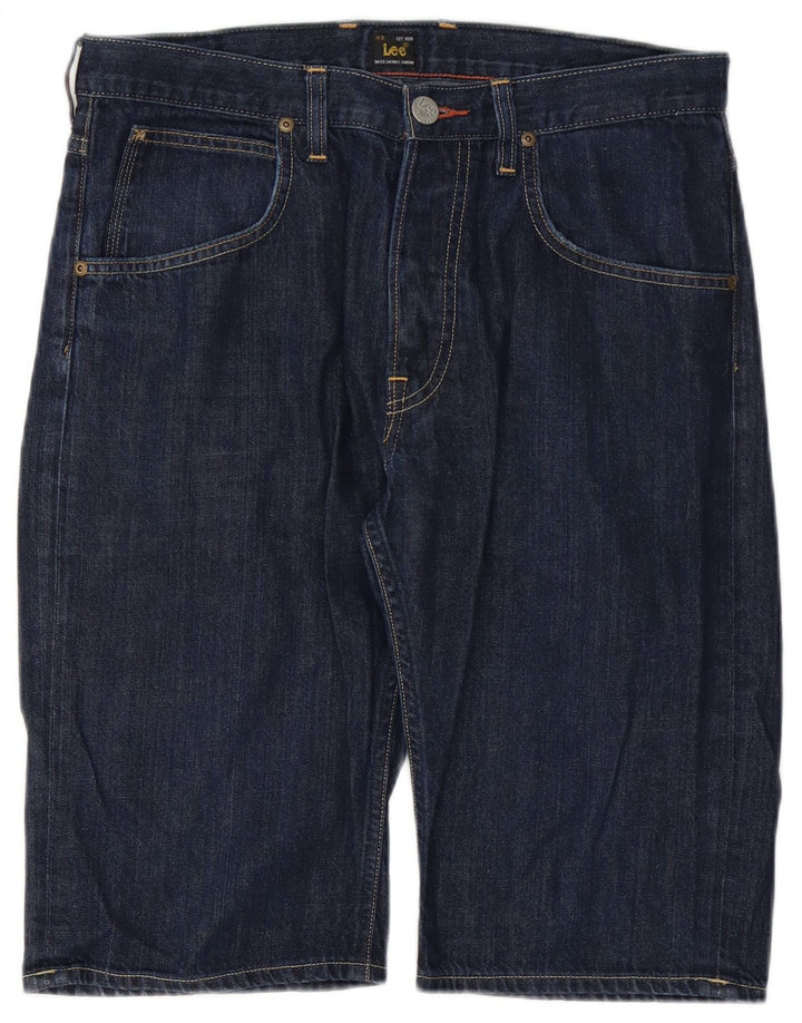 Lee Pantalones cortos vaqueros cortos de 5 bolsillos para hombre W32 Algodón azul marino mediano