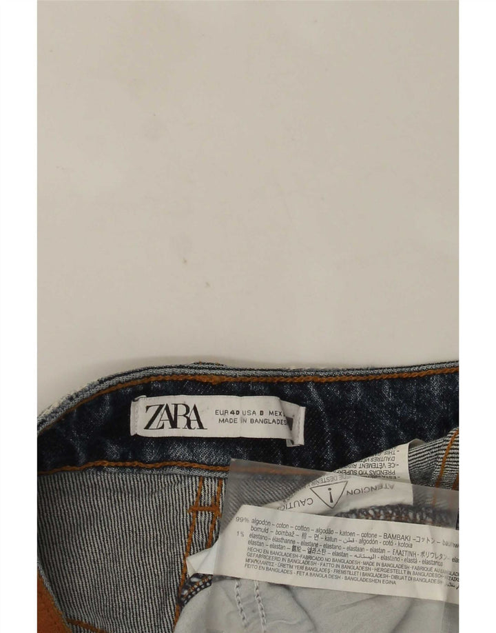 Zara Jeans rectos desgastados para mujer EU 40 Medium W30 L28 Algodón azul