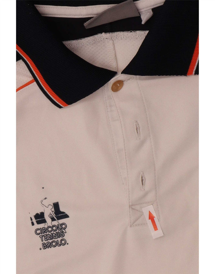 Polo Lotto Hombre Grande Blanco Colorblock Poliéster