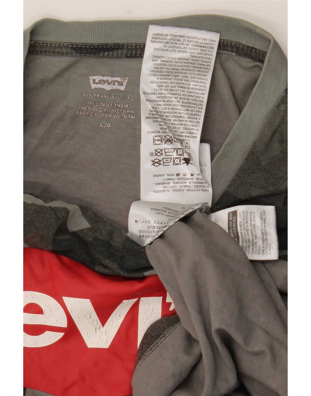 Levi's Camiseta gráfica para hombre Top grande de algodón con camuflaje multicolor