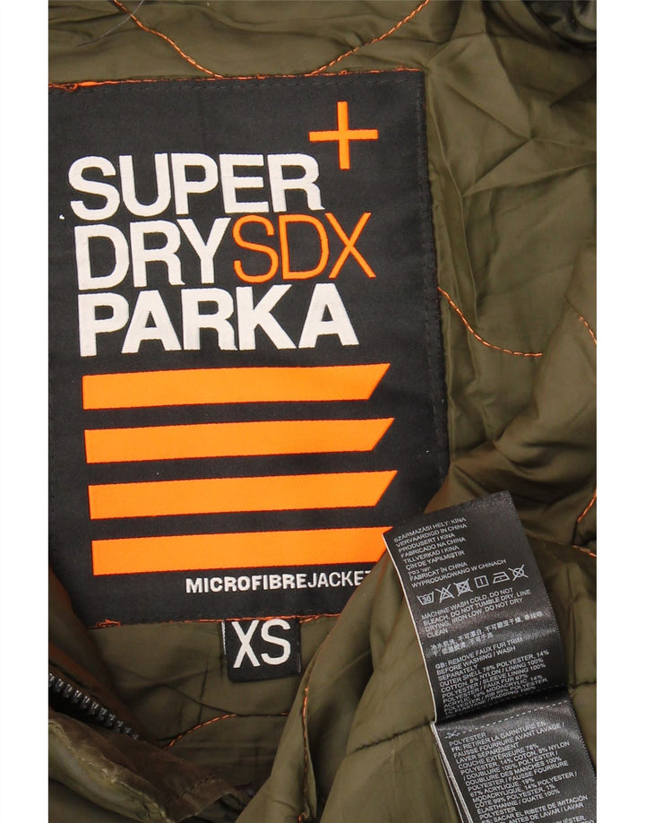 Superdry Parka extragrande con capucha para mujer UK 6 XS Poliéster caqui