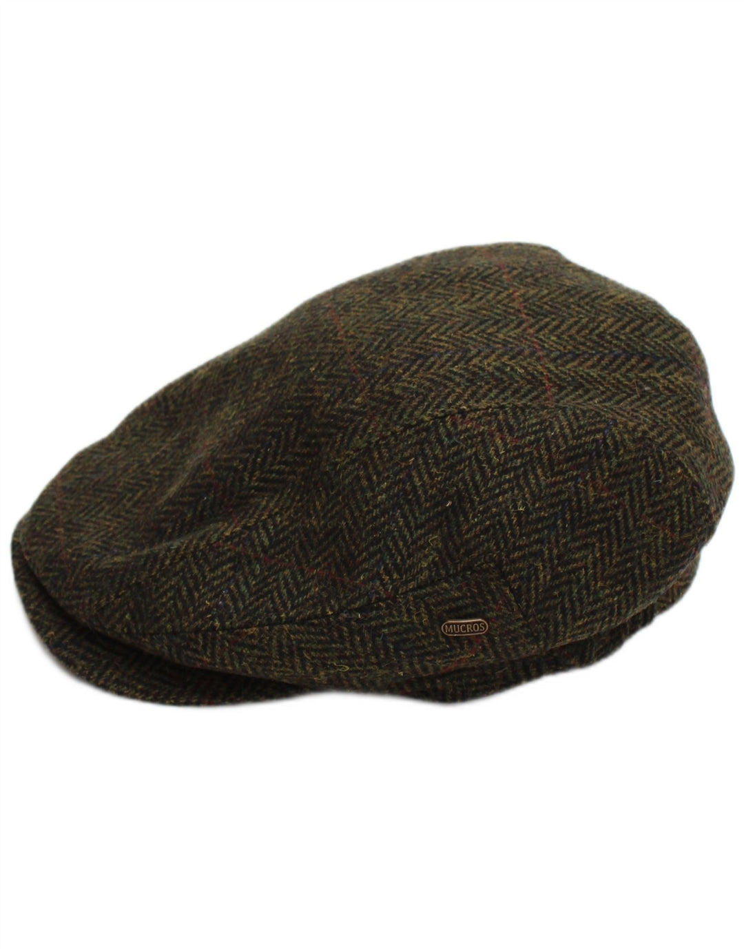 Mucros Weavers Gorra plana para hombre, mediana, color caqui, lana de espiga, clásica