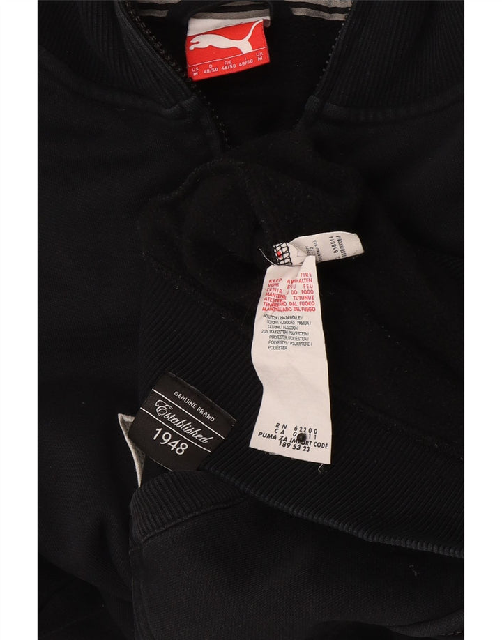 Puma Chaqueta de chándal con gráfico para hombre, algodón negro mediano
