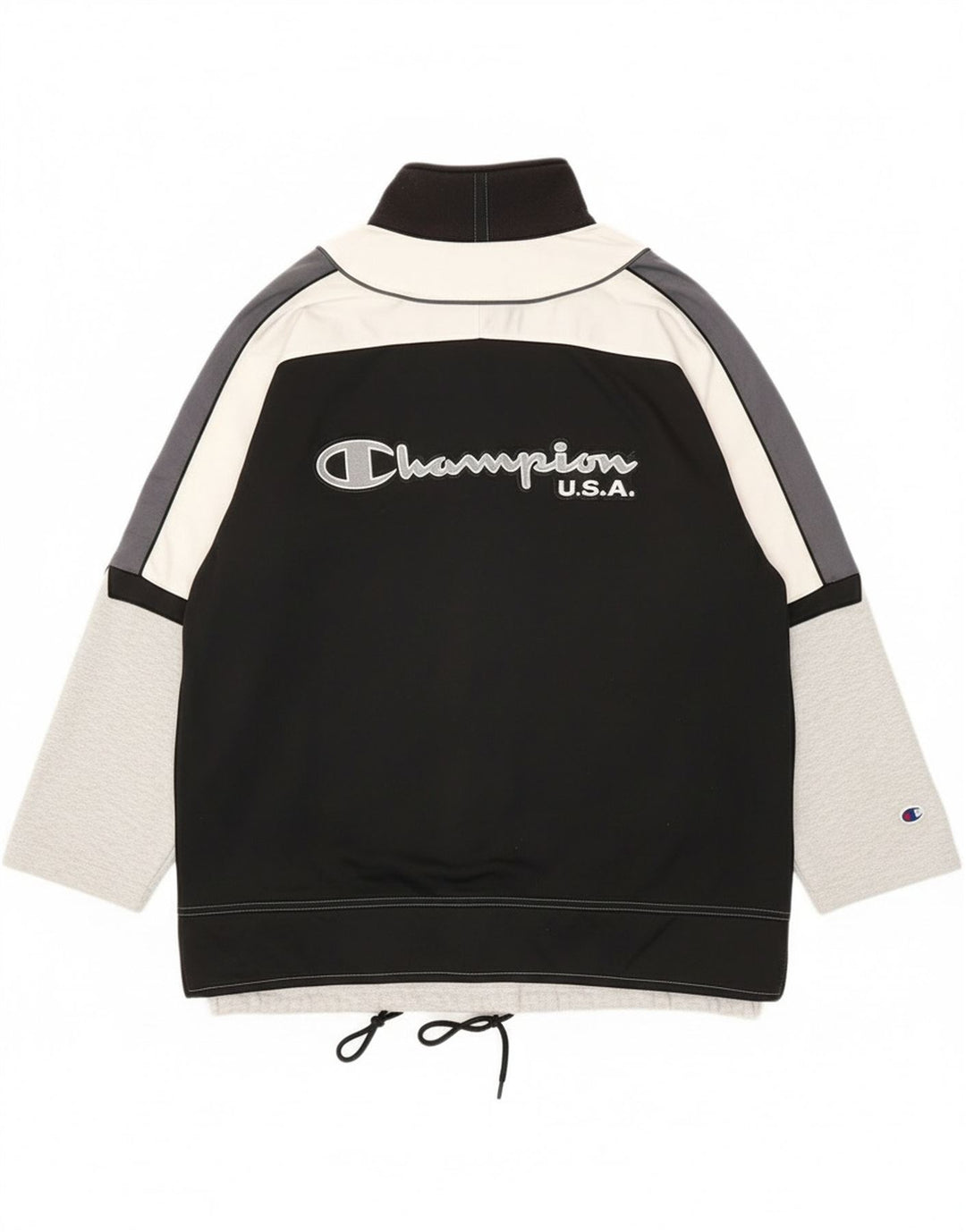 Champion Chaqueta De Chándal Con Gráfico Para Hombre, Chaqueta Deportiva Con Bloques De Color Negro Grande Grande