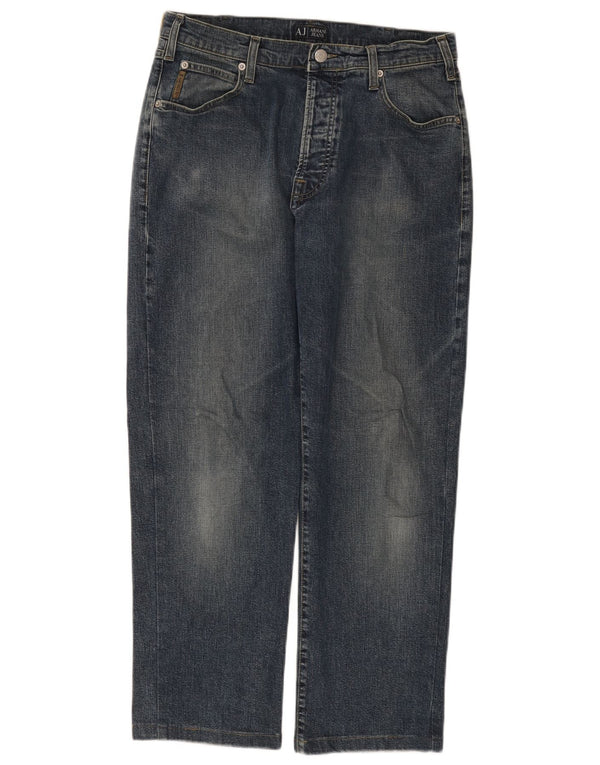 Vaqueros Armani Hombre Rectos W32 L27 Algodón Azul Marino