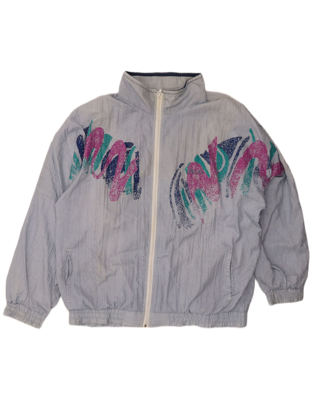 BRUGI Chaqueta superior de chándal con gráfico de corte holgado para hombre XL Poliéster azul