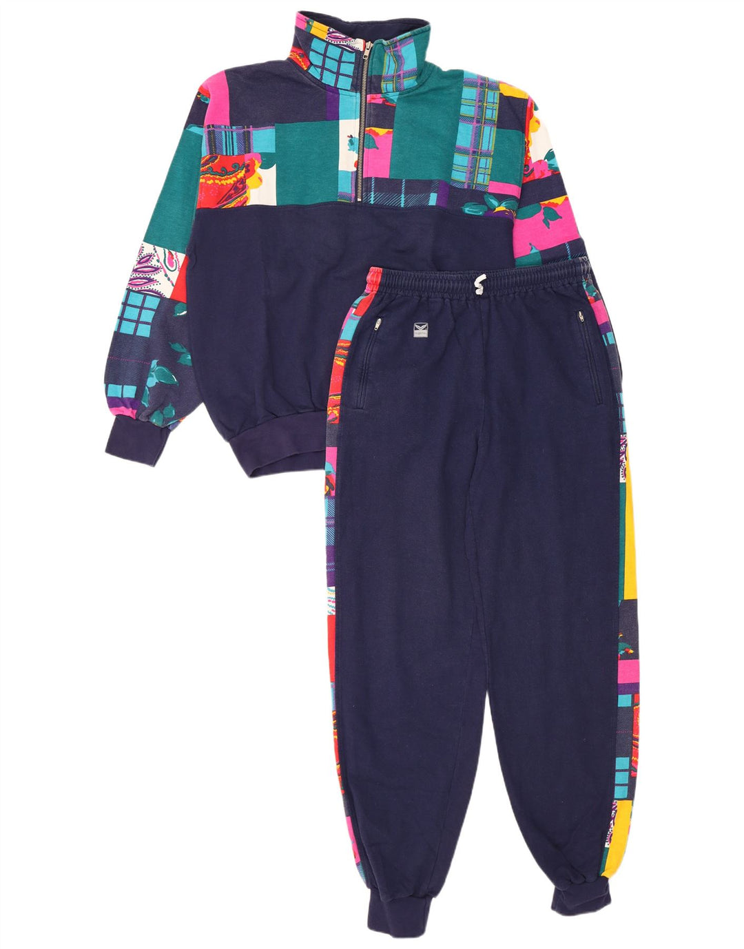 TRIGEMA Chándal completo para mujer UK 40 Mediano Azul marino Patchwork Algodón