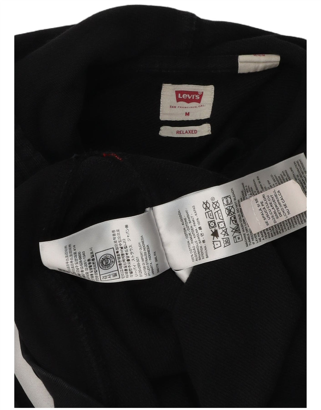 Levi's Hombre Sudadera Con Capucha Gráfica Jersey De Algodón Negro Mediano