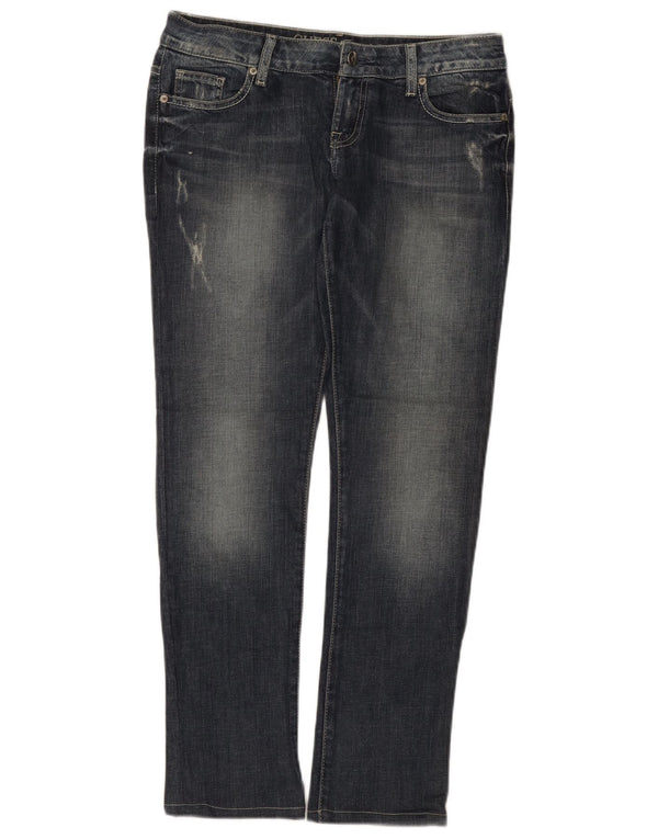 Guess Jeans Slim Desgastados De Cintura Baja Para Mujer W28 L30 Algodón Azul