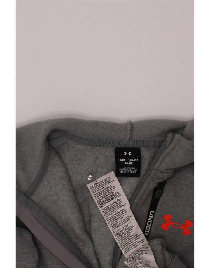UNDER ARMOUR Sudadera con capucha y cremallera para niño 3-4 años Gris