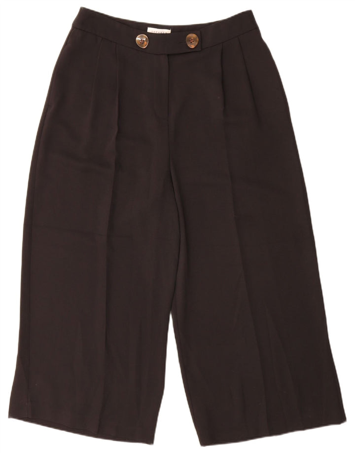 Topshop Pantalones capri con pinzas para mujer UK 12 Medium W30 L21 Poliéster negro