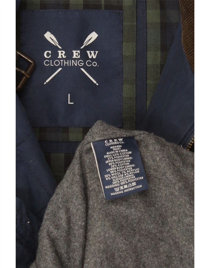 Crew Clothing Chaqueta acolchada para hombre UK 40 Grande Algodón azul marino