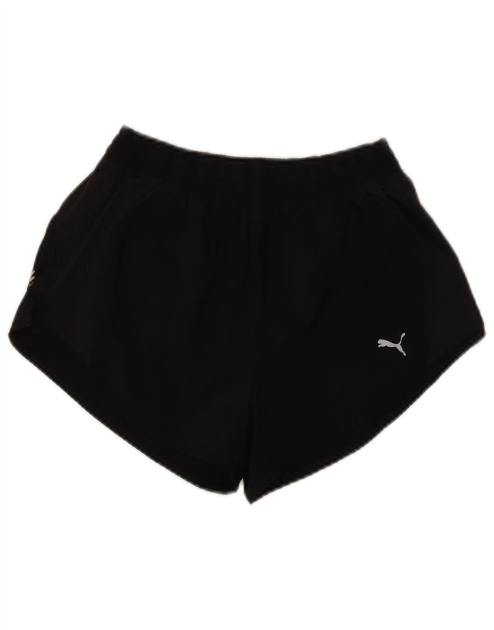 Puma Pantalones cortos deportivos para mujer UK 10 Small Poliéster negro
