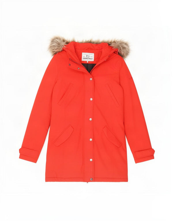 Woolrich Parka con capucha Penn-Rich para mujer UK 6 XS Algodón rojo