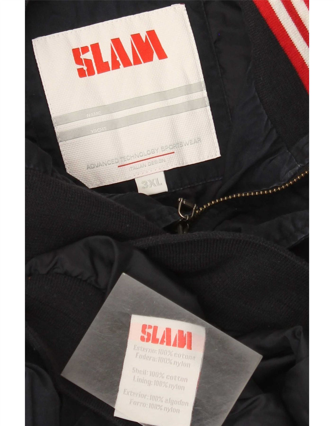 Slam Chaqueta Bomber para Hombre UK 46 3XL Algodón Azul Marino