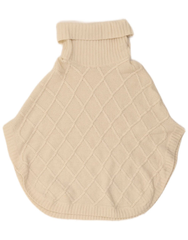 Massimo Dutti Jersey Poncho con Cuello Vuelto para Mujer UK 40 XL Blanco