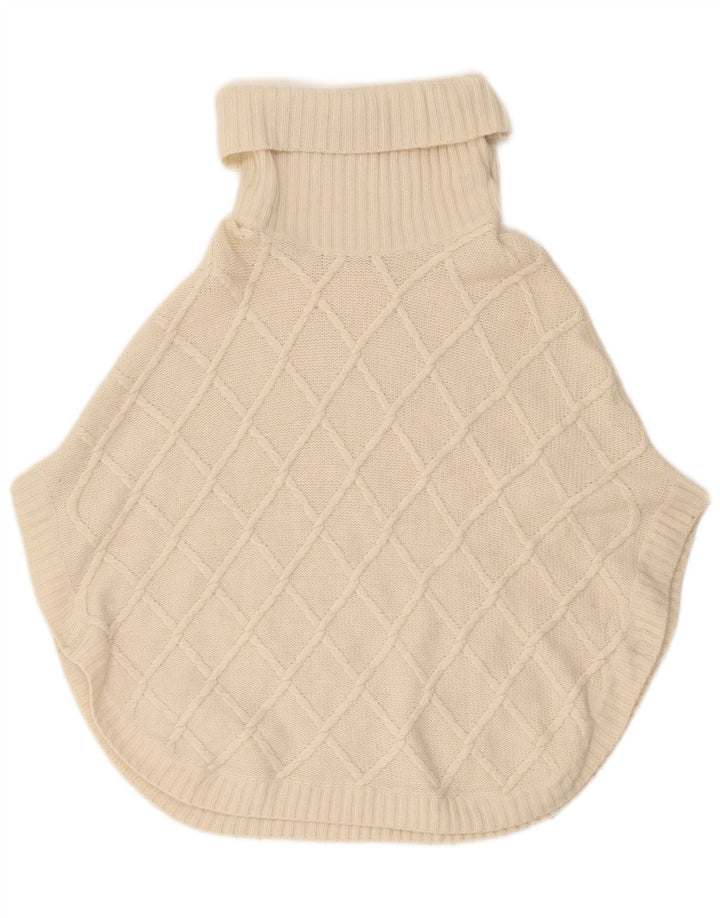 Massimo Dutti Jersey Poncho con Cuello Vuelto para Mujer UK 40 XL Blanco