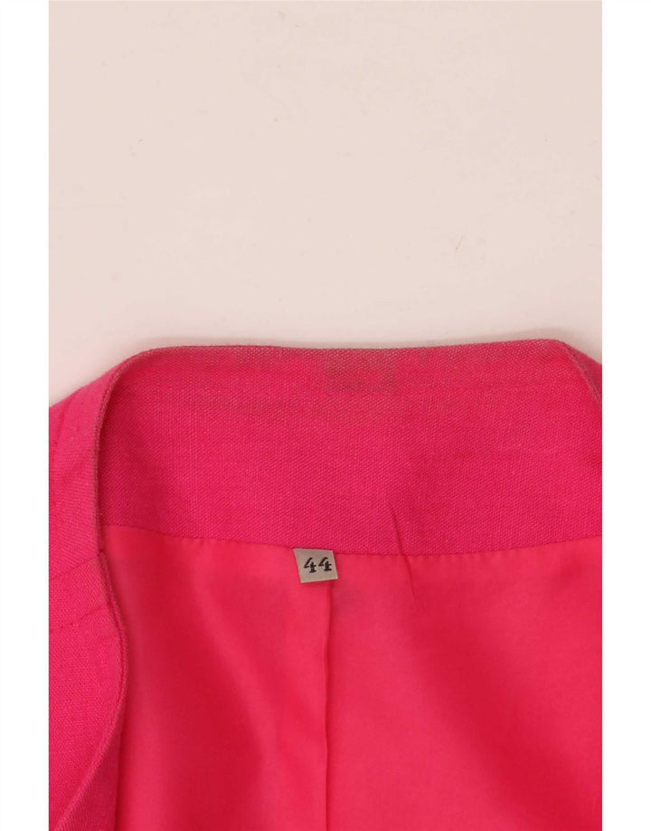 Vintage mujer abierta chaqueta blazer EU 44 lino rosa grande